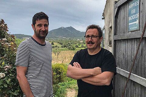  Francesc Grimalt und Sergio Caballero auf dem Weingut 4kilos