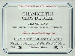 Chambertin Clos de Beze Grand Cru 2012