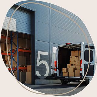 En varevogn er læsset