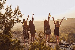 Eine gute Zeit auf dem Weinberg