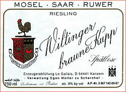 Le Gallais Wiltinger braune Kupp Spätlese (fruchtsüß) 2014