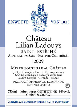 Bremer Eiswette 2014 - Chateau Lilian Ladouys Crus Borgeois Exceptionnels 2009