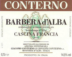 Barbera d'Alba Francia 2010