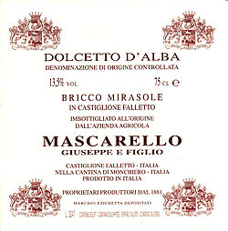 Dolcetto Bricco Mirasole 2012