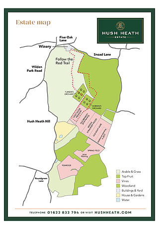 Karte des Anwesens Hush Heath Estate