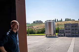 Auf dem Betriebshof von Villa Saletta