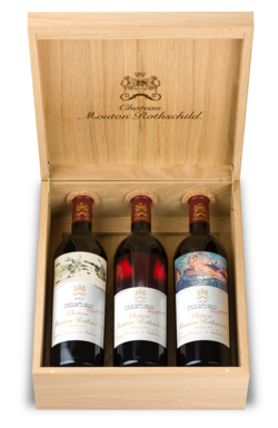 Sammlerbox: Chateau Mouton-Rothschild Magnum Jahrgangs-Trio aus 2020er Chateau-Reserve:  (2005 - 2009 - 2010) (3 Flaschen)