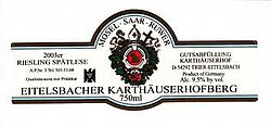 Eitelsbacher Karthäuserhofberg Spätlese (fruchtsüß) 2003
