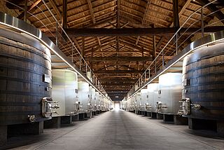 Weinfässer Chateau de la Chaize