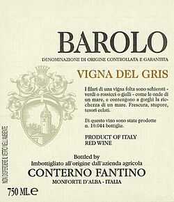Barolo Ginestra Vigna del Gris 2012