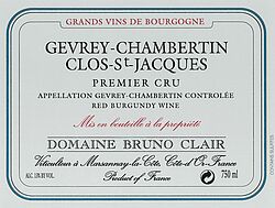 Gevrey Chambertin Clos St Jacques 1er Cru 2013