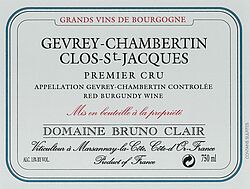 Gevrey Chambertin Clos St Jacques 1er Cru 2012