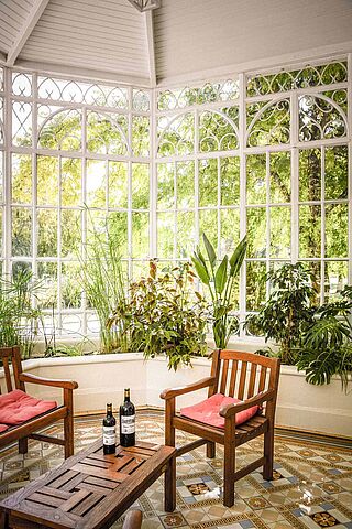 Schöner Wintergarten von Innen