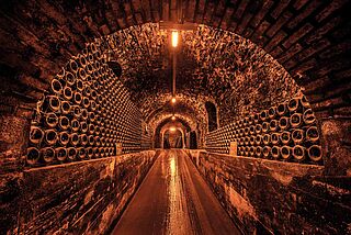 Korridor in den Weinkeller beim Weinguts