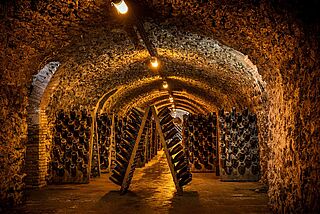 Flaschenlager beim Weingut