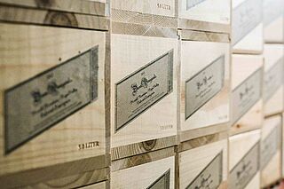 Lager der Weinkisten des Weinguts Dunn Vineyards Lager der Weinkisten des Weinguts Dunn Vineyards