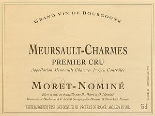 Flaschen Etikett Meursault-Charmes