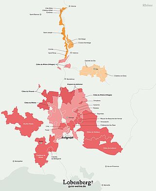 Rhône kort Illustreret kort over Rhône