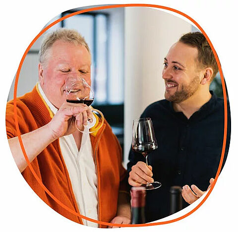 Heiner und Luca Lobenberg bei einer Wein Verkostung