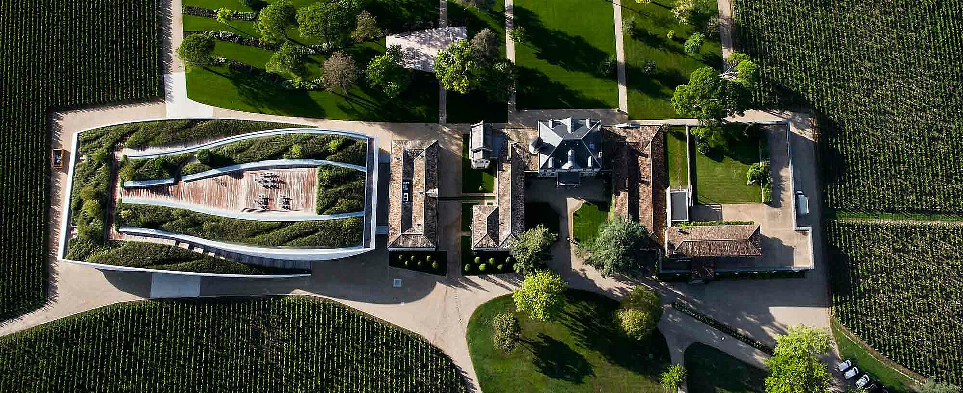 Weingut Château Cheval Blanc von oben