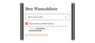 Wunschliste teilen