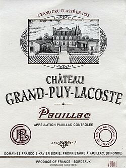 Chateau Grand Puy Lacoste 5eme Cru 2012