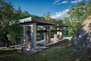 Weinpresse auf Weingut von HM Lang