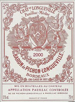 Chateau Pichon Longueville Baron 2eme Cru 2000