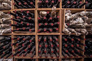 Weinregale im Keller, Clos I Terrasses