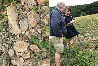 Heiner Lobenberg mit Adriana Gonzales auf Weinberg