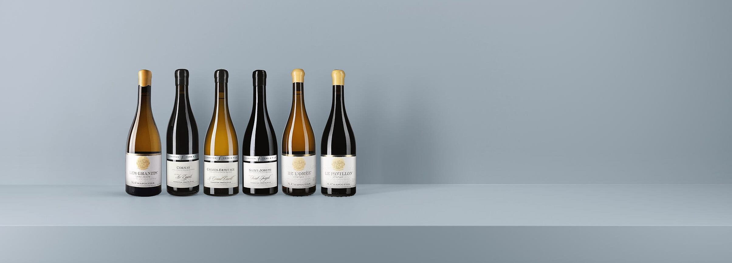 Weinflaschen von Chapoutier und Ferraton