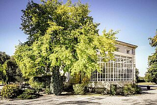 Ein großer Winzergarten beim Weingut