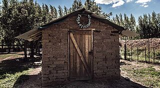 Bodegas Chacra vingård, træhytte Bodegas Chacra vingård, træhytte
