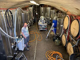 Im Keller mit Betriebsleiter Andreas Schuhmann