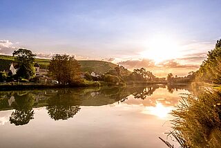 Weingut Philipponnat hinter einem Fluss