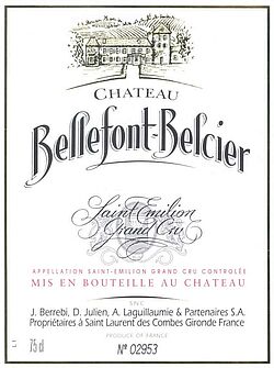 Chateau Bellefont Belcier Grand Cru Classe 2010