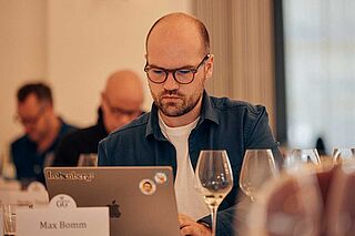 Max Bomm bei der Probe