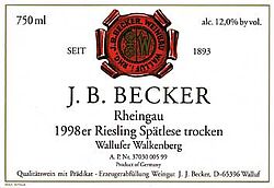Riesling Wallufer Walkenberg Spätlese 2012