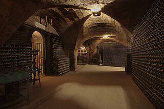 Flaschenlager beim Weingut Gramona