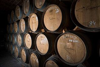 Fässer beim Weingut Gramona