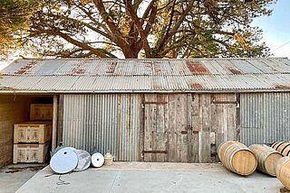 Hütte auf dem Weingut