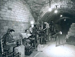 Arbeit im Weinkeller