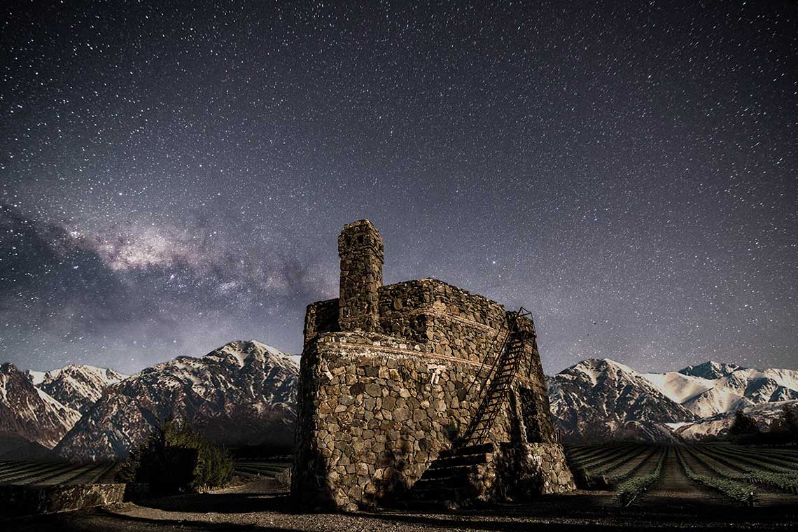 Bodega Catena Zapata Ruine bei Sternenhimmel