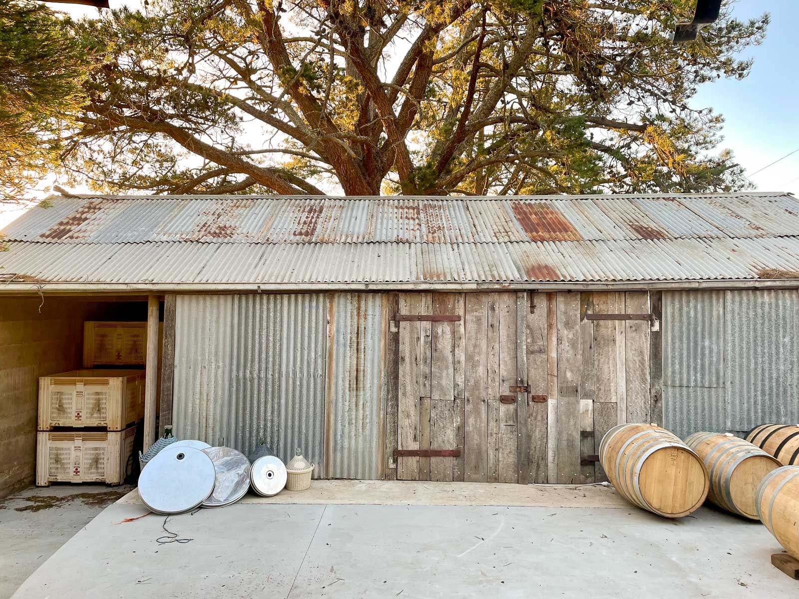 Hütte auf dem Weingut