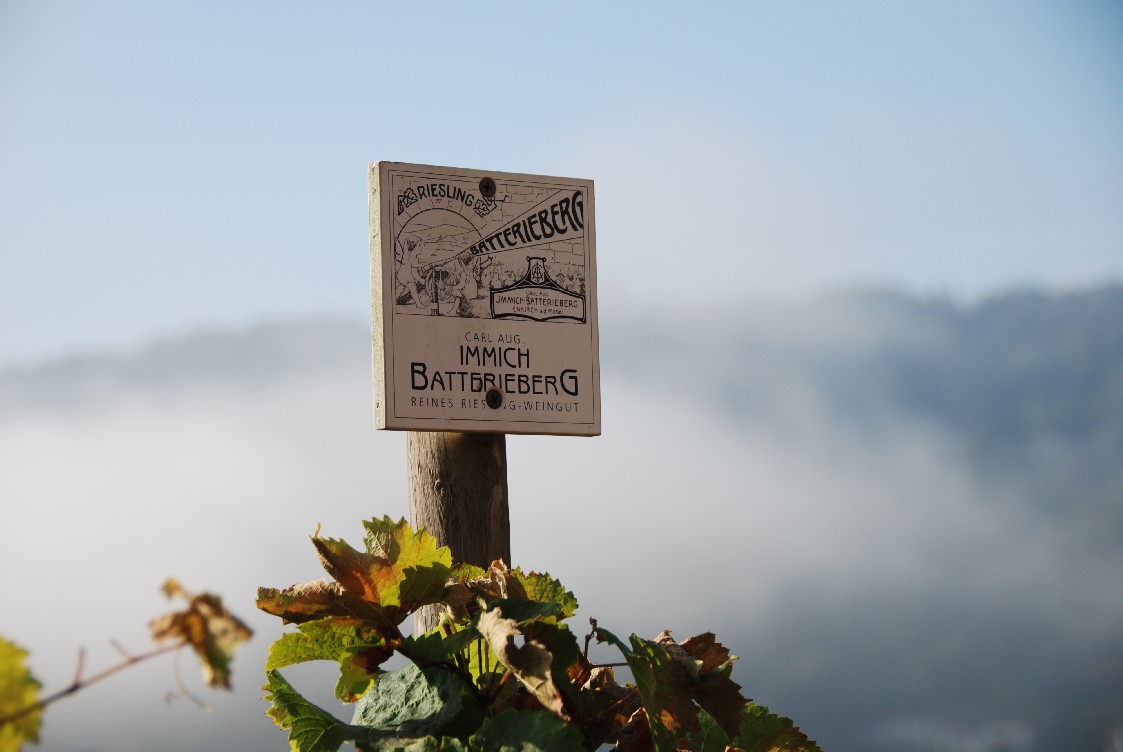 Schild am Weinberg von Immich-Batterieberg