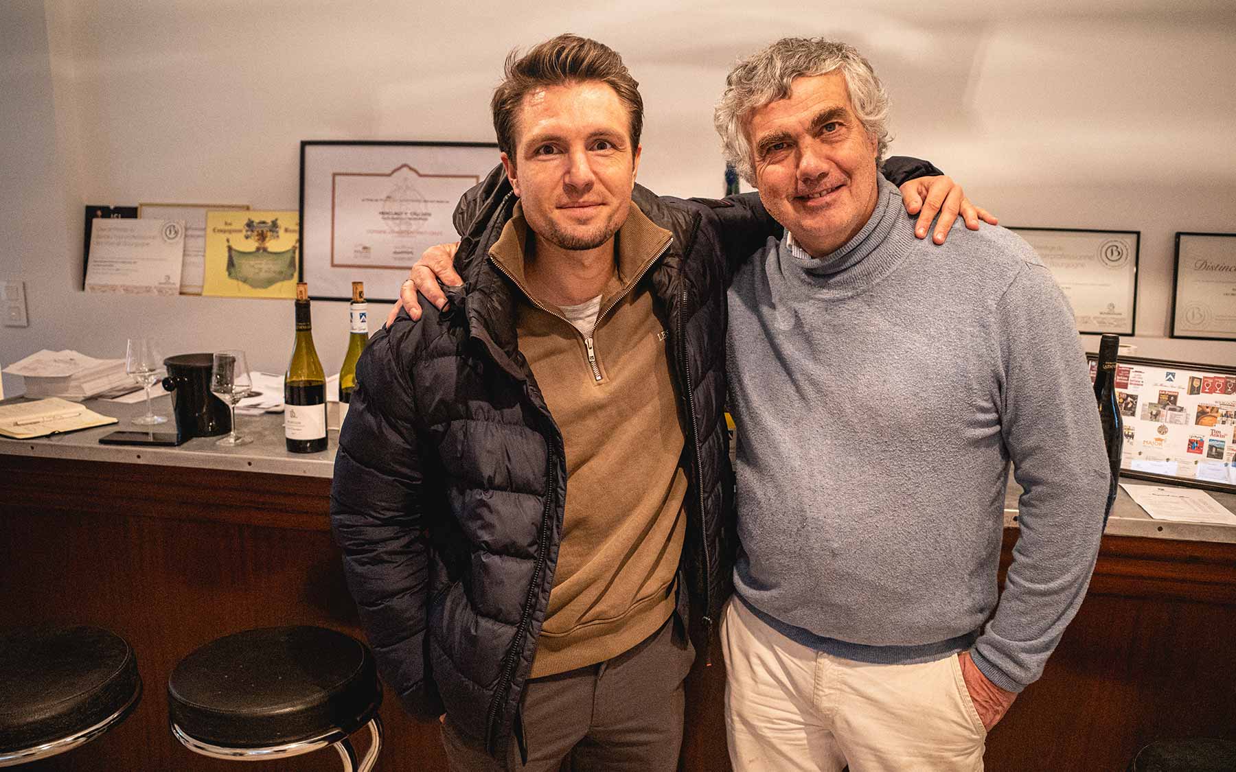 Elias und Winzer bei Les Héritiers Saint-Genys