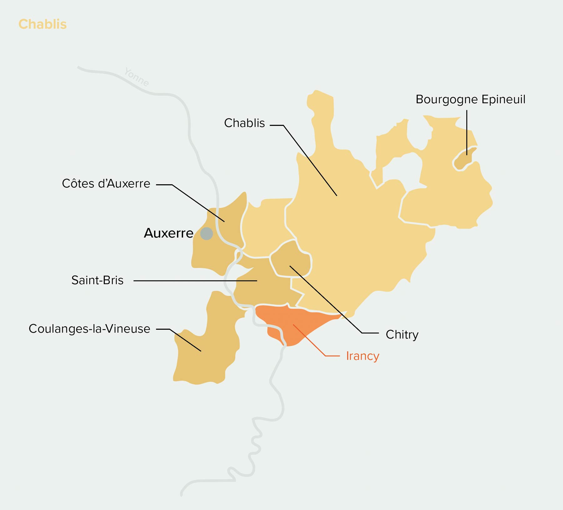 Karte Irancy in der Region Burgund