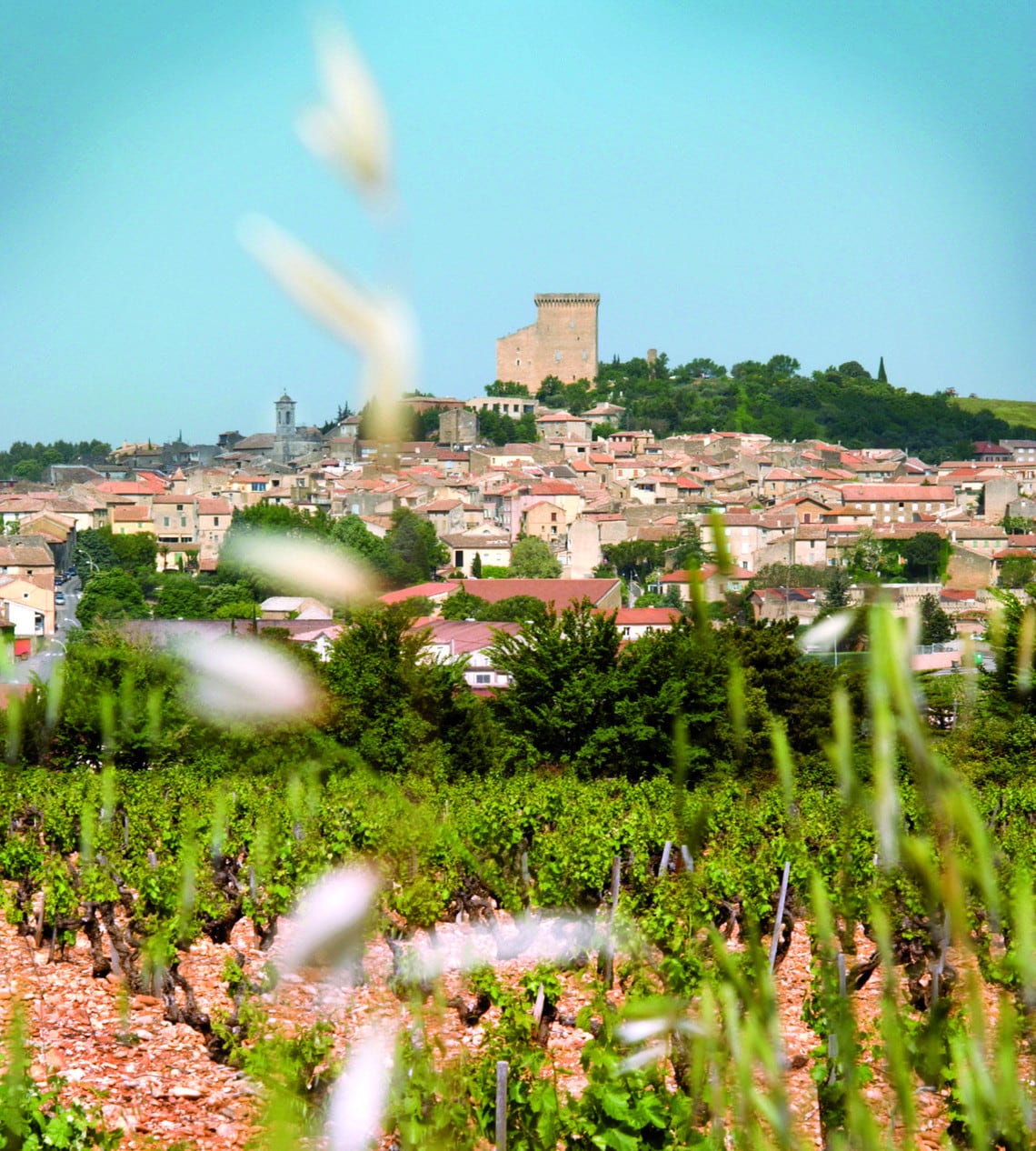 Weinregion Rhone, Häuser und Landschaft