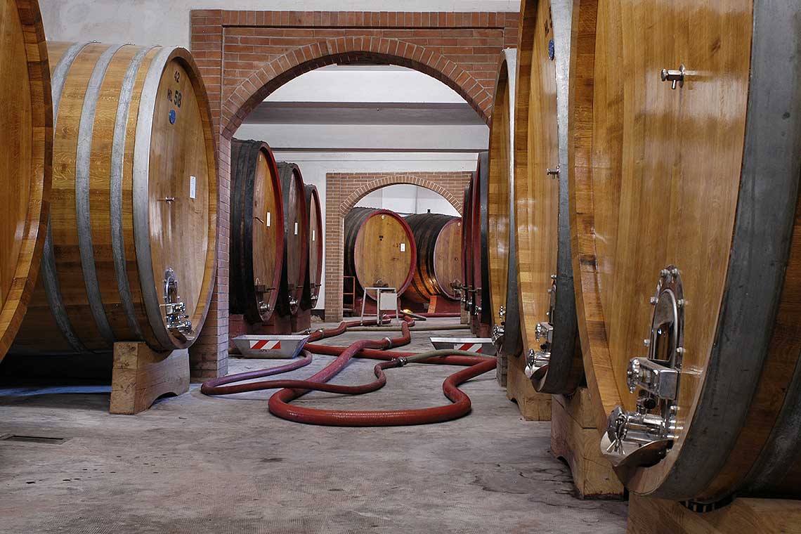Weinkeller der Weinberge der Weinkeller der Produttori del Barbaresco